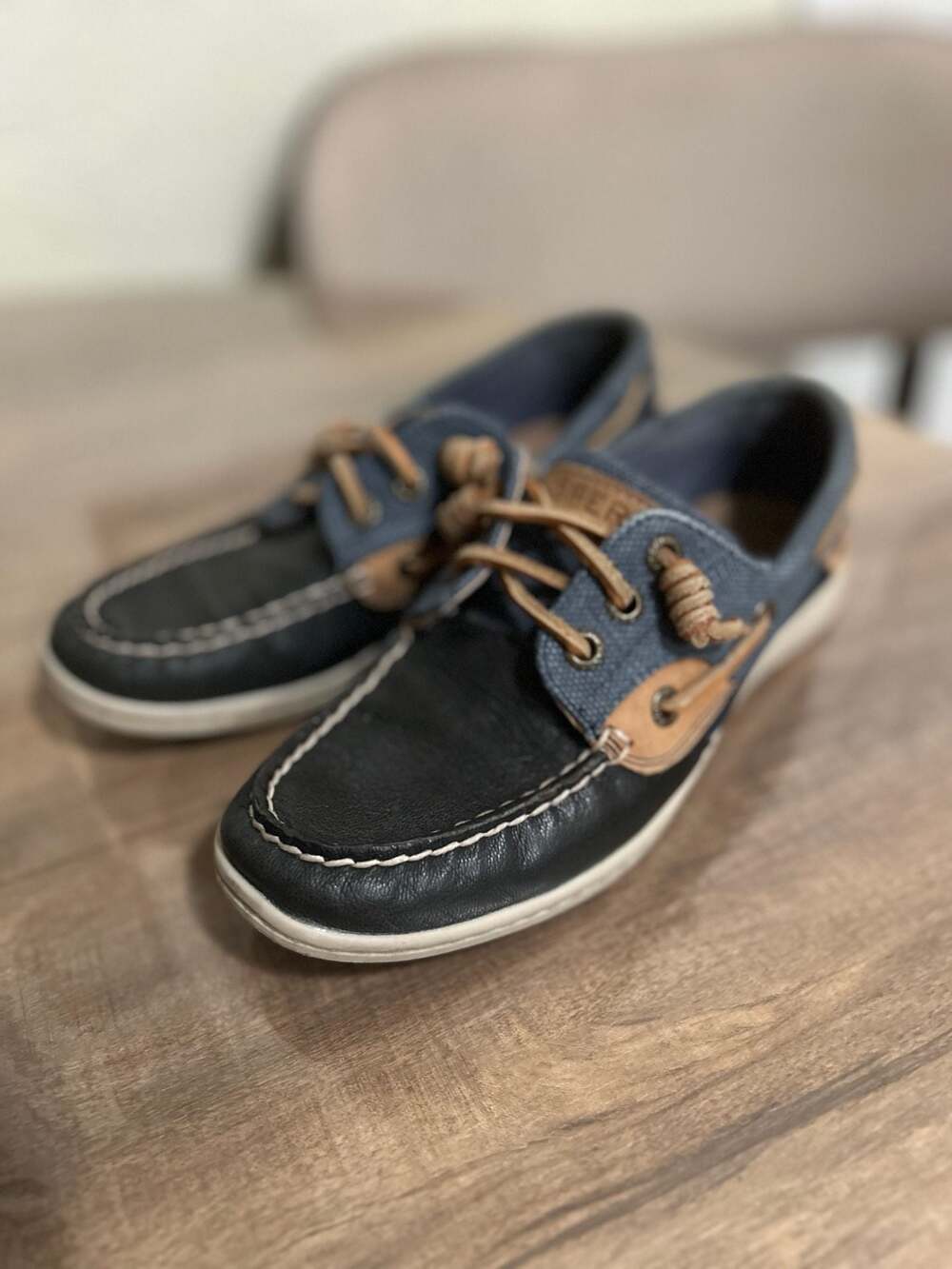 Sperry Women's Songfish Navy Leather and Canvas Boat Shoes Size 5M STS97723